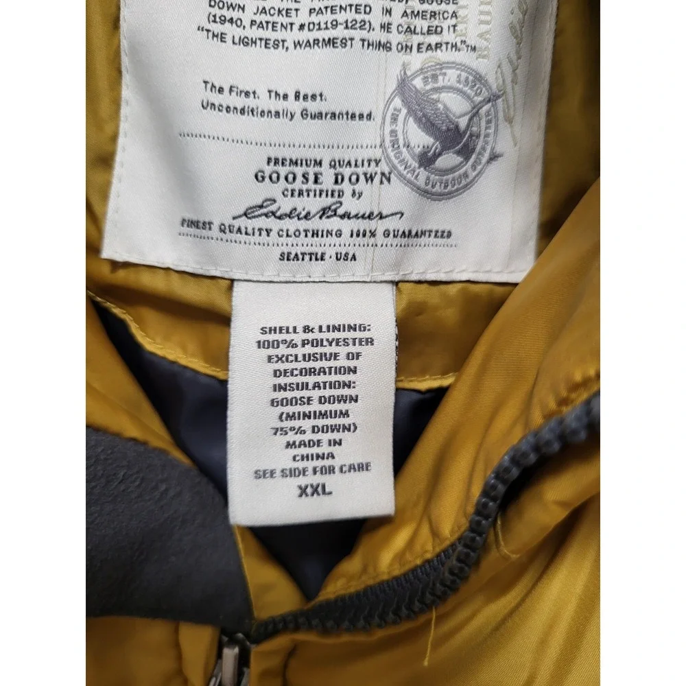 Eddie Bauer Premium Goose Down Full Zip Puffer Vest Unisex Sz 2X